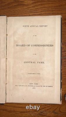 1863 New York Central Park Board Of Commissioners Report