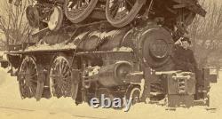 1885 Train Wreck Albumen Photo PIGGYBACK New York Central Railroad Batavia