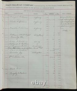 1897 antique NEW YORK CENTRAL and HUDSON RIVER RAILROAD handwritten LEDGER