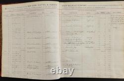 1897 antique NEW YORK CENTRAL and HUDSON RIVER RAILROAD handwritten LEDGER