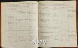 1897 antique NEW YORK CENTRAL and HUDSON RIVER RAILROAD handwritten LEDGER