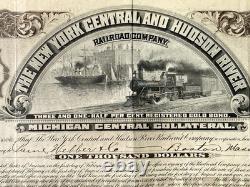 1912 NY Central & Hudson River RR $1000 Gold Bond Paine Webber