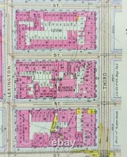 1916 GRAND CENTRAL STATION MANHATTAN NEW YORK CITY Antique BROMLEY Street Map