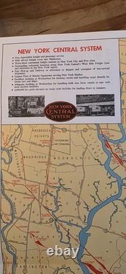 1948 NYC New York Central System Rail Map 22 x 17 Color No Pin Holes, Tears