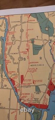 1948 NYC New York Central System Rail Map 22 x 17 Color No Pin Holes, Tears