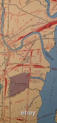 1948 NYC New York Central System Rail Map 22 x 17 Color No Pin Holes, Tears