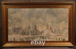 20th Century New York City Central Park Winter Time Snow Impressionism