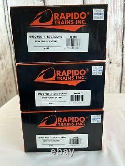 3 x New York Central Railroad RD-1 2 & 3 Rapido Budd LOT Sound DCC HO $975 MSRP