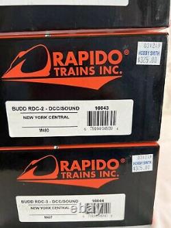 3 x New York Central Railroad RD-1 2 & 3 Rapido Budd LOT Sound DCC HO $975 MSRP