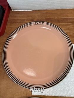 4 NEW YORK CENTRAL RAILROAD NYC SYRACUSE China MOHAWK Salmon Dinner Plate 10 1/8