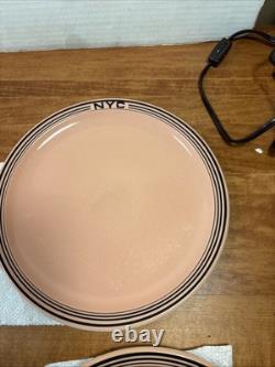 4 NEW YORK CENTRAL RAILROAD NYC SYRACUSE China MOHAWK Salmon Dinner Plate 10 1/8