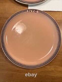 4 NEW YORK CENTRAL RAILROAD NYC SYRACUSE China MOHAWK Salmon Dinner Plate 10 1/8