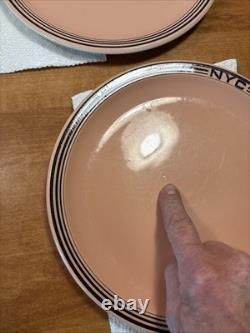 4 NEW YORK CENTRAL RAILROAD NYC SYRACUSE China MOHAWK Salmon Dinner Plate 10 1/8