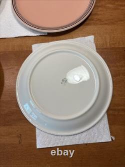 4 NEW YORK CENTRAL RAILROAD NYC SYRACUSE China MOHAWK Salmon Dinner Plate 10 1/8