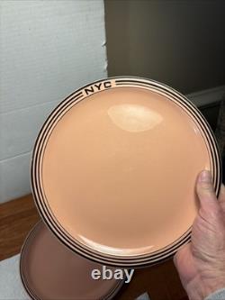 4 NEW YORK CENTRAL RAILROAD NYC SYRACUSE China MOHAWK Salmon Dinner Plate 10 1/8