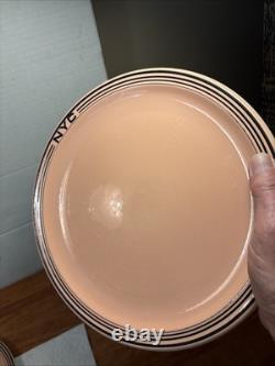 4 NEW YORK CENTRAL RAILROAD NYC SYRACUSE China MOHAWK Salmon Dinner Plate 10 1/8