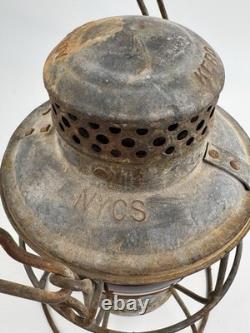 Antique Adlake Kero Railroad Lantern Red Globe New York Central System Kerosene
