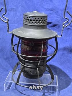 Antique DRESSEL Arlington NJ NYCS New York Central Railroad Lantern with Red Globe