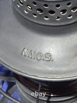 Antique DRESSEL Arlington NJ NYCS New York Central Railroad Lantern with Red Globe