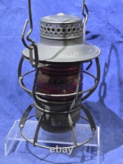Antique DRESSEL Arlington NJ NYCS New York Central Railroad Lantern with Red Globe
