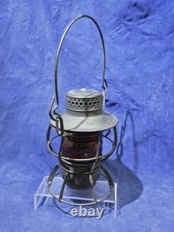 Antique DRESSEL Arlington NJ NYCS New York Central Railroad Lantern with Red Globe