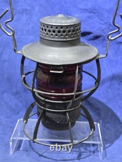 Antique DRESSEL Arlington NJ NYCS New York Central Railroad Lantern with Red Globe