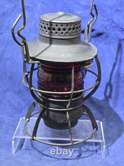 Antique DRESSEL Arlington NJ NYCS New York Central Railroad Lantern with Red Globe
