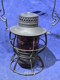 Antique DRESSEL Arlington NJ NYCS New York Central Railroad Lantern with Red Globe