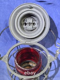 Antique DRESSEL Arlington NJ NYCS New York Central Railroad Lantern with Red Globe