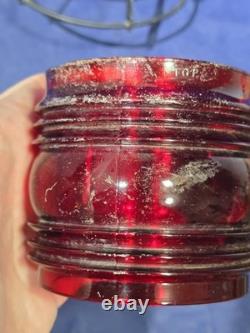 Antique DRESSEL Arlington NJ NYCS New York Central Railroad Lantern with Red Globe