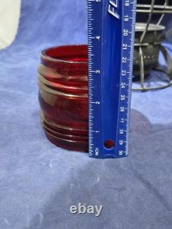 Antique DRESSEL Arlington NJ NYCS New York Central Railroad Lantern with Red Globe