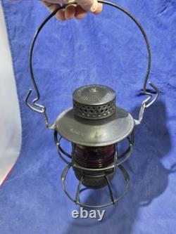 Antique DRESSEL Arlington NJ NYCS New York Central Railroad Lantern with Red Globe