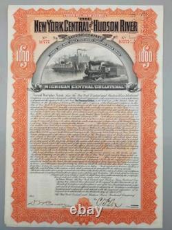 Antique Gold Bond Stock New York Central & Hudson River Railroad