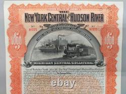 Antique Gold Bond Stock New York Central & Hudson River Railroad