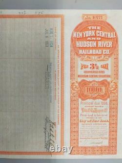 Antique Gold Bond Stock New York Central & Hudson River Railroad