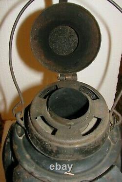 Antique Handlan Railroad Lantern New York Central System Blue & Amber 4 Way