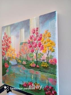 Art 12/12 Original Oil painting, Autumn In New York. Central Park