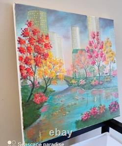 Art 12/12 Original Oil painting, Autumn In New York. Central Park