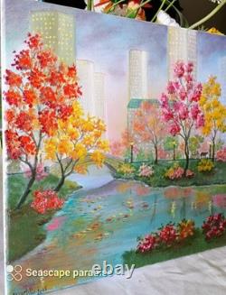 Art 12/12 Original Oil painting, Autumn In New York. Central Park