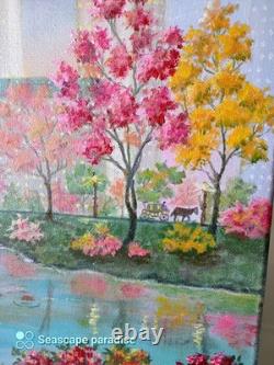 Art 12/12 Original Oil painting, Autumn In New York. Central Park