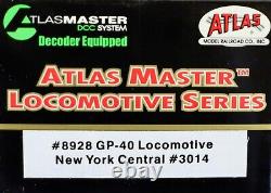 Atlas Master Decoder #8928 GP-40 Locomotive New York Central #3014 NEW
