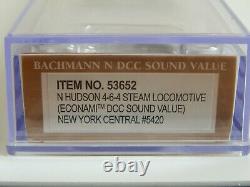 Bachmann N-Scale 4-6-4 Hudson NYC NEW YORK CENTRAL #5420, with SOUND, NEW