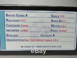 Brass United PFM HO Scale NYC New York Central 4-8-4 Niagara Locomotive DCC 6011