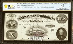 Brooklyn, NEW YORK- Central Bank of Brooklyn $10 1800s Proof PCGS 62 UNC