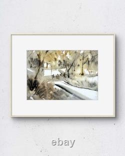 Central Park 7x5 New York Watercolor Painting Urban Landscape Wall Decor