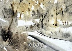 Central Park 7x5 New York Watercolor Painting Urban Landscape Wall Decor