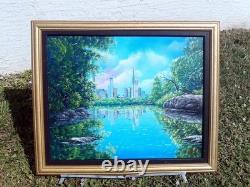 Central Park New York City original acrylic hand painted canvas, landscape paint