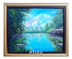 Central Park New York City original acrylic hand painted canvas, landscape paint