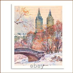 Central Park West New York Print from Watercolor Original Painting Artwork