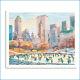 Central Park Wollman Rink New York Print From Watercolor Painting Artwork